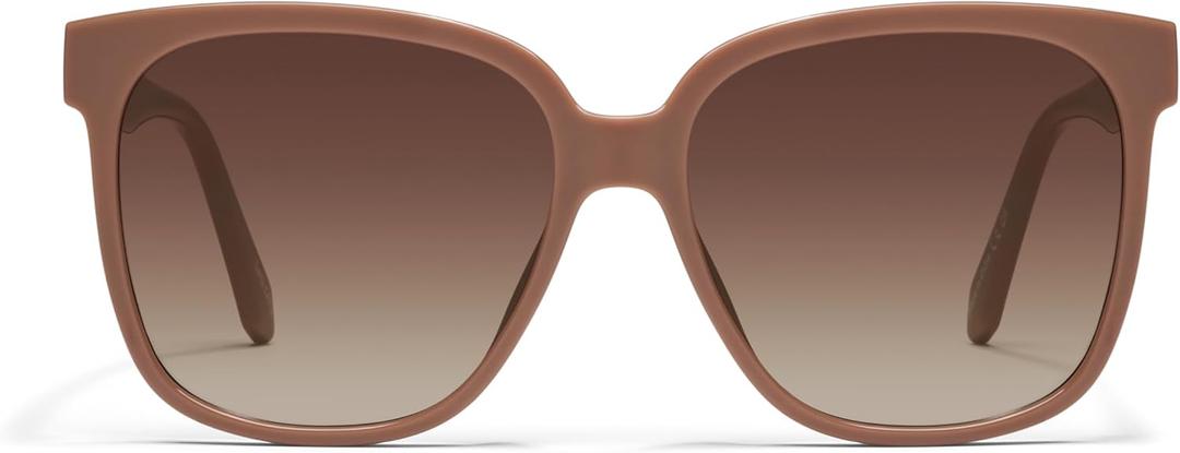 Quay - Womens Sunglasses, Square Lenses with UV Protection, Oversized Sunglasses (Wide Awake, Brown)
