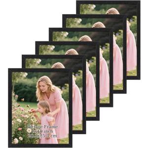 Schliersee 8x10 Picture Frames Set of 6, Elegant Classic Black Frame for 8 x 10 Photo, Wall and Tabletop Display