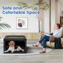 Dog Crate,30x21x21 Inch Large Dog Crate for Large or Medium Dogs, Portable and Foldable Design of Dog Cage, Perfect for Travel or Home Use, Dog Kennel with 3-Door and Durable Mesh Windows, Dark Grey