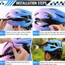 Bike Helmet Mirror for Cycling, 360 Adjustable Flat Rear View for Helmet, Lightweight Bicycle Mirror for Biking, Fits Vented Helmets, MTB Long Distance Road Use, Cycling Safety Accessory