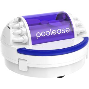 Poolease X1 Robotic Pool Vacuum for Above Ground Pool, Automatic Cordless Pool Cleaner with 45W Dual-Motor, Ideal for Above-Ground Flat Pool, 2L Debris Capacity (White and Purple)