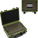 350 Round Ammo Locking Storage Case - Travel Safe/Mil Spec/Waterproof Ammo Box - for 9x19mm Parabellum/9mm Luger, 380ACP, 38 S&W, 356 TS&W,7.63mm Mannlicher,8mm Steyr.. (Green)