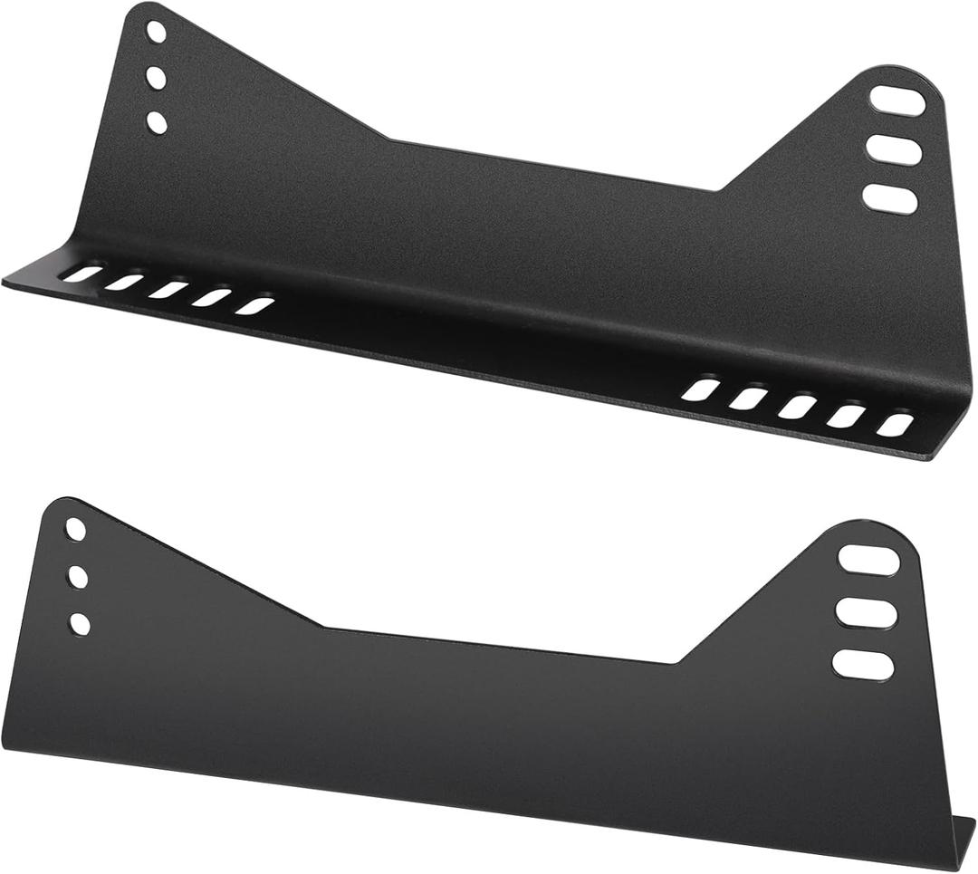 Universal Seat Bracket for Bucket Seats  Racing Seat Bracket Mount Kit Compatible with Recaro Sparco MOMO NRG  Adjustable Automotive Seat Mounting Brackets, Textured Black (1 Set)