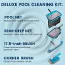 Sepetrel Deluxe Swimming Pool Cleaning Kit Including 2 Brush Heads, 2 Pool Skimmer Nets(NO Pole)