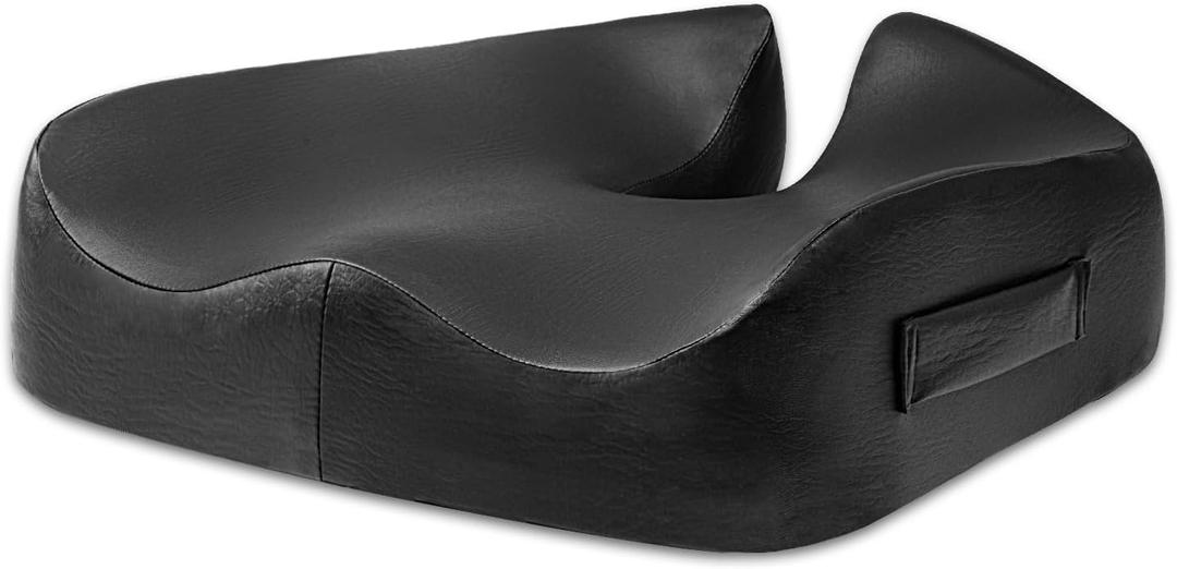 YOUFI Large Seat Cushion for Tailbone Pain Relief, 19"x17"x4" Thick Dense Memory Foam Ergonomic Support, Lower Back Sciatica Pressure Relief, Coccyx Cushion for Long Sitting on Office Chair Desk Chair, Black