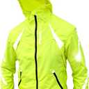 Reflective Windbreaker Jacket for Cycling and Running - High Visibility Cycling Jacket with Hood And Pit Vents (Small, Yellow)