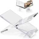 Acrylic Book Stand 12×8×6, Clear 8 mm Thick Book Holder & Display Stand for Cookbooks, Bibles, Art Books, Recipe Books, Photo Albums, Desk Reading & Coffee Table Décor
