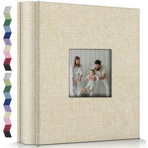 popotop Photo Album 4x6-600 Photos Photo Books with 600 Horizontal and Vertical Pockets,Linen Cover Albums for Family Wedding Anniversary Baby Vacation Pictures (Beige)