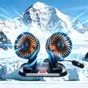 24V Dual Head Car Cooling Fan, Heavy Duty Truck Fan with 360Rotation,2 Speeds,Dashboard Fans for Truck/SUV/RV/Van,Cigarette Lighter Plug (2-Head 24V)