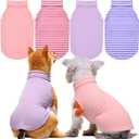 Abbylike 4 Pack Dog Shirts, Spring Lightweight Stretchy Dog Turtleneck, Breathable Soft German Velvet Sleeveless Puppy Base Layer Vest for Pet Indoor Outdoor Wears(Blush Pink and Purple,M)