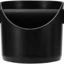 Coffee Knock Box, 4.6 in, Barista Style Espresso Grounds Knock Box, Removable Plastic Knock Rod, Non-Slip Base, Espresso Maker Accessory (Black)