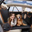Hard Bottom Back Seat Extender for Dogs, Dog Car Seat Cover for Back Seat, Holds 420lbs, Durable Waterproof Pet Car Bed Dog Hammock for SUV/Car/Small Truck (Black)
