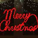 LAMPHOME Large 24"x13.5" 180 LED Merry Christmas Neon Motif Super-Bright Red LEDs Outdoor Christmas Decoration with UL Standard Adaptor Waterproof for Outdoor Home Party Wall Hanging Holiday