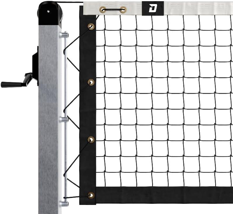 Dominator In Ground Pickleball System - Includes Two Heavy Duty Pickleball Posts with Net and Sleeves - Aluminum, Rust Free, and Follows USAPA Standards (Silver)