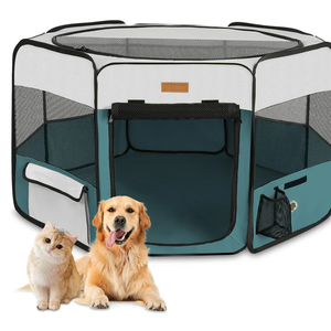 Dog Playpen, Portable Pet Play Pen for Cat, Puppies, Rabbits, Chickens, Foldable Large-Capacity Pet Tent for Indoor/Outdoor Travel Camping (Size XL Without Carry Bag)