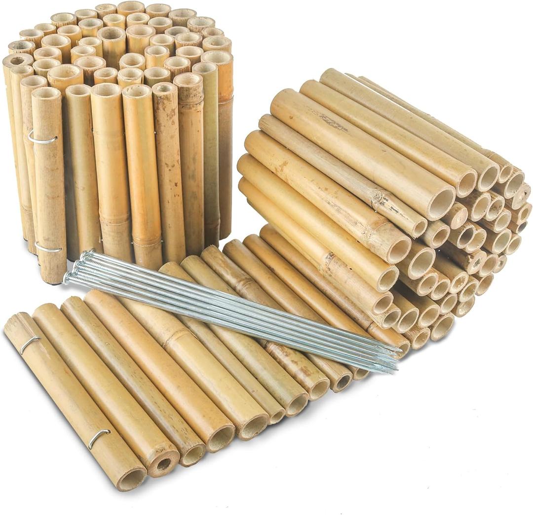 Bamboo 2 Pack Short Fence Outdoor Landscape Edging Flexible Decorative Border 7.8'' H x 47'' L