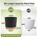 QCQHDU 8 inch Plant Pot, 2 Pack Planters for Indoor Plants with Drainage Holes & Saucer, Outdoor Flower Pots Home Garden Modern Decor