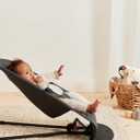 BabyBjrn Bouncer Balance Soft, Woven/Jersey, Dark Gray/Gray | 2-in-1 Adjustable Baby Bouncer Seat and Toddler Chair, Newborn to Toddler (8-29 lbs), 4 Positions, Lightweight & Portable