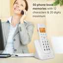 Expandable Cordless Phone with 1.8inch LCD 3 Lines Display Support 5 Handsets Connection 13 Shortcut Keys Call Block Hands-Free Calls Function 16 Languages with Big Buttons for Office Family