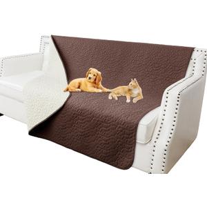 Waterproof Dog Blanket, Washable Anti-Slip Pet Couch Covers for Sofa,Pet Hair Resistant Blankets Bed Chair Furniture Couch Protector for Dogs-68x82,Chocolate