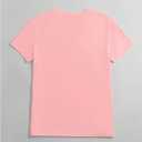 Women's Heart Patchwork Lemon Fruit Printed Summer T Shirt Short Sleeve Crewneck Graphic Tees Tops (Pink, M)