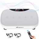 MERACH Vibration Plate Exercise Machine, Vibration Plate for Lymphatic Drainage Weight Loss, Vibrating Plate Exercise Machine with Bluetooth and LED Display, Workout Equipment for Women Men Home (Grey)