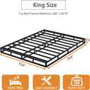 King Size Box Spring Bed Base 5 Inch, 3000lbs Heavy Duty Box Spring King Metal Mattress Foundation, Tool-Free Easy Assembly, Noise Free