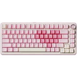 YUNZII B75 PRO Wireless Mechanical Keyboard,75% Layout with Knob,Hot Swap Gasket Custom Structure,Creamy Pre-lubed Switches,RGB Backlit,Bluetooth/Type-C/2.4G for Win/Mac(Cocoa Cream V2 Switch,Pink)