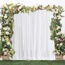 RYB HOME 2 Panels Garden Netting Size Adjustable Porch Screen Mesh Outdoor Curtains Lightweight Mosquito Curtains for Patio Gazebo Pool Hut Bug Netting, White, 59 inches Wide x 108 inches Long