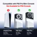 GRAUGEAR Cooling & Dust Protection Upgrade for PS5 Pro/PS5 Slim, PS5 Pro/Slim M.2 SSD Heatsink Cover with Fan Dust Filter and Port Plugs, Prevent Overheating and Dust Buildup (PS5 Pro/PS5 Slim)