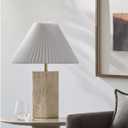 Livabliss x Galey Alix Autumn Laurel Modern Table Lamp, 22" H x 14" W x 14" D, Natural