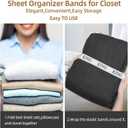 5 x Bed Sheet Organizer Bands,Sheet Organizer and Storage for Linen Closet -Bed Sheet Bands for Organizing-Sheet Labels for Bedding,Elastic Bands for Sheets,Bedding Sheet Keepers Straps(Queen 4PCs Pack)