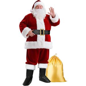 Santa Claus Costume for Men Santa Costume Santa Suit Adults Men Santa Outfit XXL 3pcs 