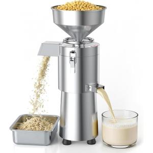 Commercial Soy Milk Maker,Heavy-Duty 1100W Commercial Motor 25KG/H Automatic Stainless Steel Soybean Milk Maker Machine 2800RPM with Slag Separation for Soymilk,Nut Milk,Tofu,Rice Milk for Restaurant