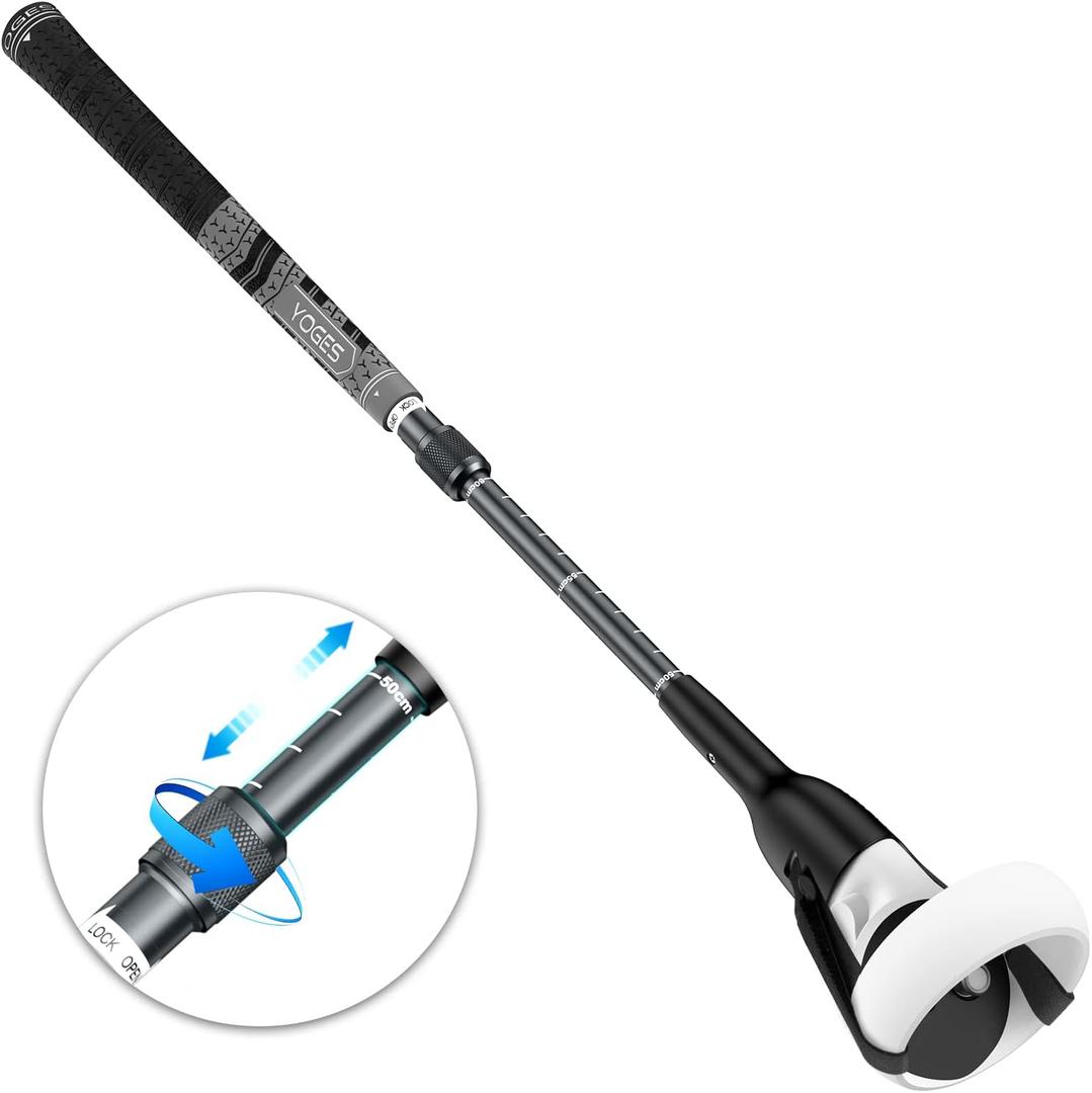 YOGES Adjustable Length VR Golf Club Handle Compatible with Oculus Quest 2 Accessories, Virtual Reality Controller Attachment, Simulator Real Golf Game Bat Adapter for Golf+, Walkabout Mini Golf