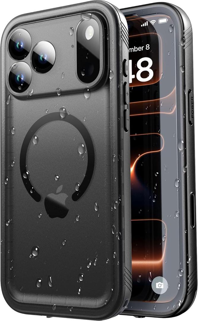 SPORTLINK for iPhone 17 Pro Max Case, IP68 Waterproof Military Protective Full Body Heavy Duty Shockproof 360 Sealed Dustproof with Camera Screen Protector Cover for i Phone 17 Pro Max 6.9" M/Black