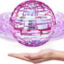 ATHLERIA Pink Flying Orb Ball Toys,Hand Operated Drones for Kids,Cool Gadgets Light Up Cosmic Globe Spinning Glow in The Dark,Christmas Birthday Gift Ideas Toys for Teen Girls Age 6 7 8 9 10+