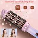 Thermal Brush,10 Temperatures LCD Display Upgrade to 400F 1.5 in Heated Round Brush Curling Iron Heated Ceramic Tourmaline Ionic Comb 110-240V Volum