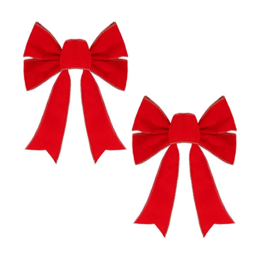 Bomivix Christmas Bows - 12Pcs Christmas Red Velvet Bows 9''x13'' Packaged in a Box, Perfect for Gift Wrapping, Tree, Wreath, Gifts & Home Christmas Decorations