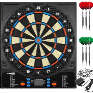 CyeeLife Electronic Dartboard with Soft Darts and Extra Accessories,8 Players&34 Games&255 Variations