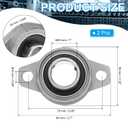 PATIKIL Pillow Block Bearing 1" / 25mm Bore, 2 Pcs Zinc Alloy Steel Mounted Flange Pillow Block Self Alignment Insert Bearings Bore Ball Housing for Machinery Power Agriculture