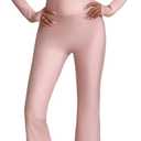 One Piece Wide Leg Jumpsuits For Women Workout Long Sleeve Jumpsuit Flare Yoga Romper V-Neck Sexy Lace (Medium, Pink)