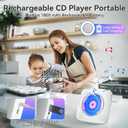 CD Player Portable Bluetooth Rechargeable: CD Players for Home with 1800mAh Kegaudio Desktop Wall CD Player with Speakers Music Player CD Boombox FM Radio USB Remote Control