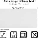 Large Silicone Heat Resistant Mat 78.7 x 15.7, Nonslip Mats for Kitchen Counter, Countertop Protector, Nonstick Waterproof Craft Table Placemat, Translucent-White