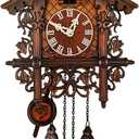JoonieHouse Traditional Black Forest Cuckoo Clock, Newly Wood Coo Coo Clock Decorative Wall Clock with Pendulum and Chiming Function - Perfect Wall Clocks for Home Livingroom Decor