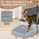 Elevated Litter Box Ramp/Steps for Kittens & Old Cats,Washable Litter Catcher Stairs for Automatic Cat Litter Box,Anti-Tracking Cat Litter Mat Pedal with Filter,Easy to Clean (Light Grey)