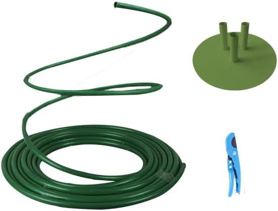 Flexible Tube for Artificial Flowers, Tube Pipe for Fake Flowers, Prop Building, Balloon Arches, Pipe Stem Tubing for Floral Wedding Decor, DIY Arts (Green(16ft+1Scissor+1Green base))