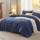 Bedsure Queen Comforter Set, Navy Soft Prewashed Bedding for All Seasons, 3 Pieces GentleSoft Bed Set, 1 Lightweight Comforter (90"x90") and 2 Pillowcases (20"x26")