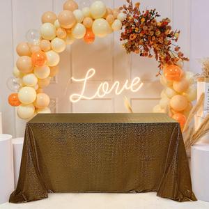 Fitable Black&Gold Sequin Tablecloth for Parties 60x84 Inch - Sparkle Glitter Table Cloth Laser Rectangle Table Cover Overlay for Wedding Baby Shower Ceremony Birthday Cake Table Holiday Banquet