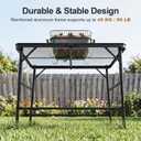 3-Foot Grill Table with Full-Frame Design, Portable Camping Table for 3-Burner Gas Grill, 25" Height for Standing Use, Foldable Outdoor Table for Picnic, Patio, Cooking (35" X 23.3"), 35.43" x 23.62" x 25.59" H